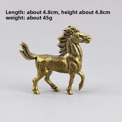 1Pc Retro Brass Twelve Chinese Zodiac Ornament Desktop Handicraft Tea Pet