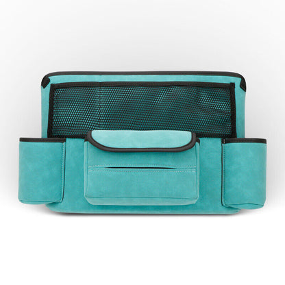 PU Leather Car Net Pocket Organizer Holder Between Seat Storage Bag Tissue Box