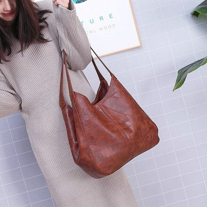 Shoulder Bag Women Capacity Ladies Hand Bags Vintage PU Leather Women Bag