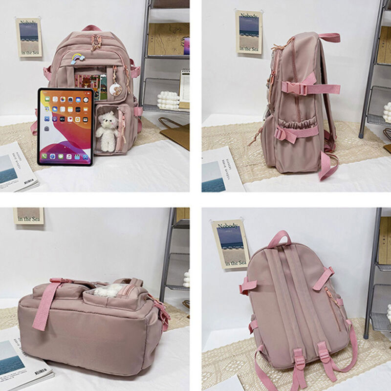 Large Capacity Backpack School Bag Laptop Girls Travel Bag With Pin