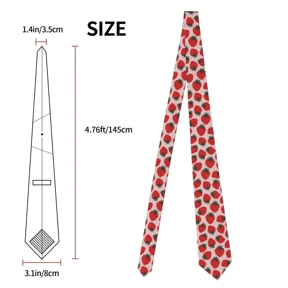 Men Neckties Polyester Strawberry Fashion Unisex Wide Cosplay Suits Ties 8x145cm