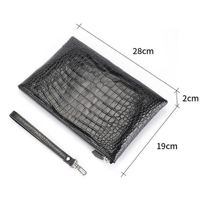 Handcrafted Alligator Crocodile Belly Leather Men's Business Clutch Envelope Bag