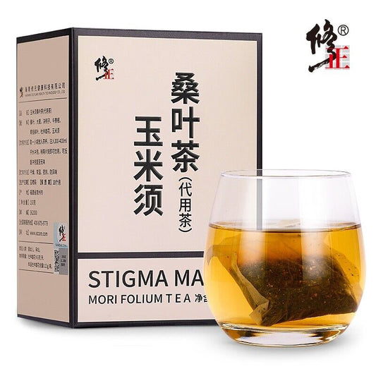 修正 玉米须桑叶茶 助于降三高 xiuzheng yumixu sangye cha natural health herbal tea 青钱柳叶牛蒡根杜仲雄花