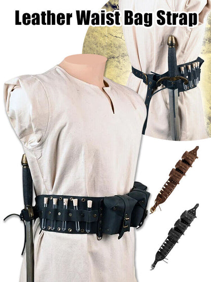 Vintage Medieval Alchemy Sword Belt Bag Healer Bottle Sash Witchcraft Larp Cos
