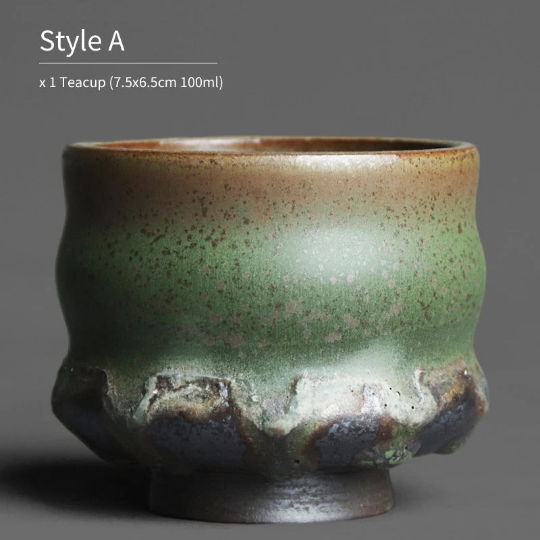 Bronze Green Ceramic Teacup Chinese Kung Fu Cup of Tea 100ml