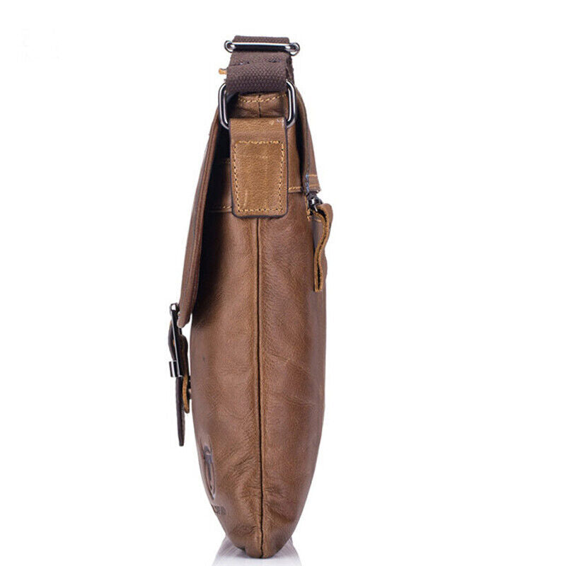100% Genuine Leather Men's Sling Shoulder/Messenger Bag 10 inches Crossbody Bags