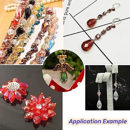 100pcs 6x8mm Crystal Glass Teardrop Beads Faceted Vertical Hole 6x8mm, Red