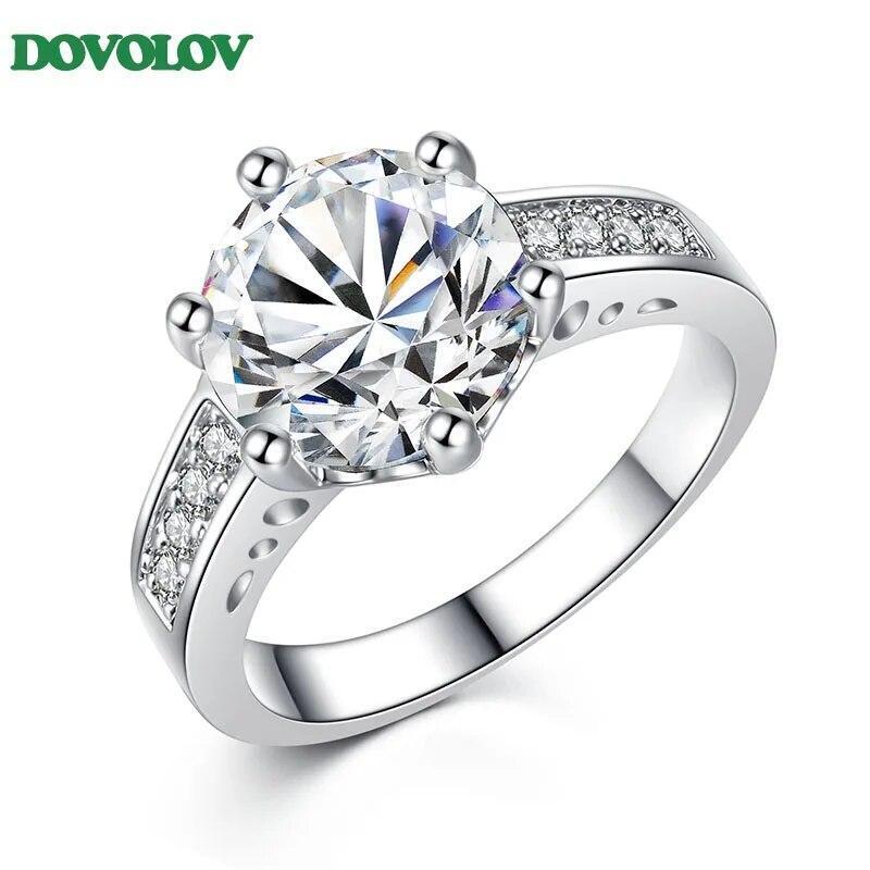 Anillos Sortijas Argollas de Compromiso Matrimonio Para Mujer Joyería 2024 Moda