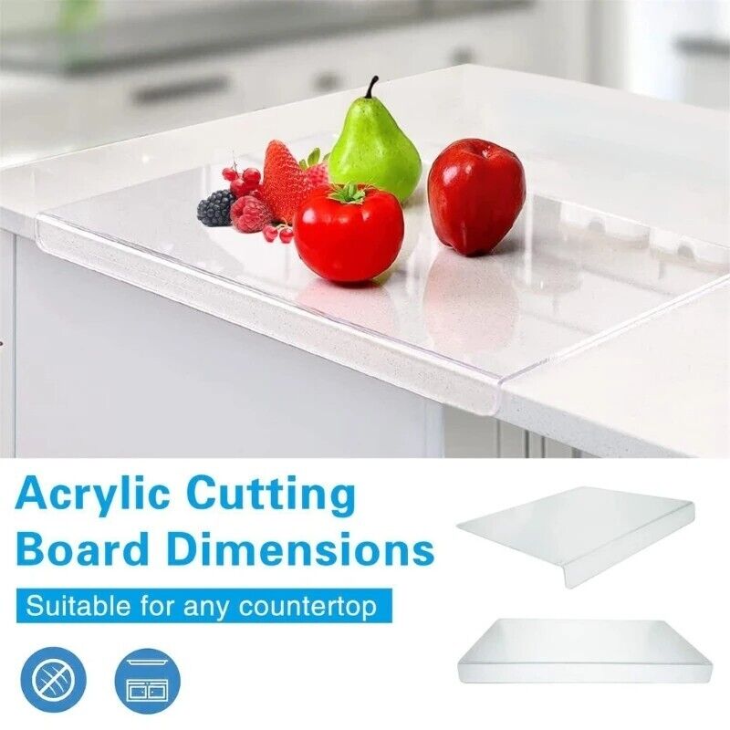 Chopping Block Clear Acrylic Cutting Board Non Slip Design Vegetable Preparation