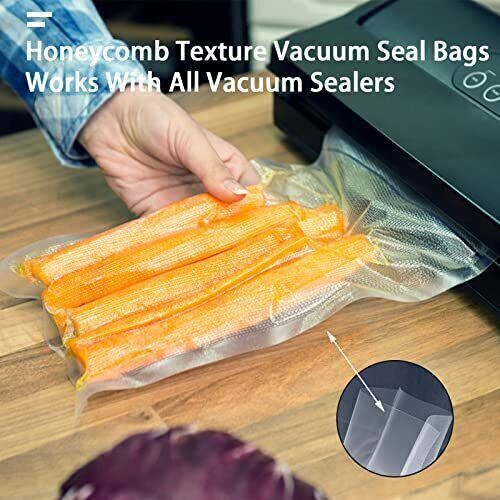 Vacuum Sealer Bags 8x20' Rolls 2 pack for Food Saver Seal a Meal Weston BPA Free