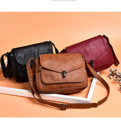 Women Soft LEATHER Shoulder Bag Casual Crossbody Handbag Vintage Tote