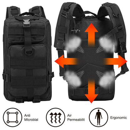30L Military Tactical Backpack Large Army 3 Day Assault Pack Molle Bag Rucksack