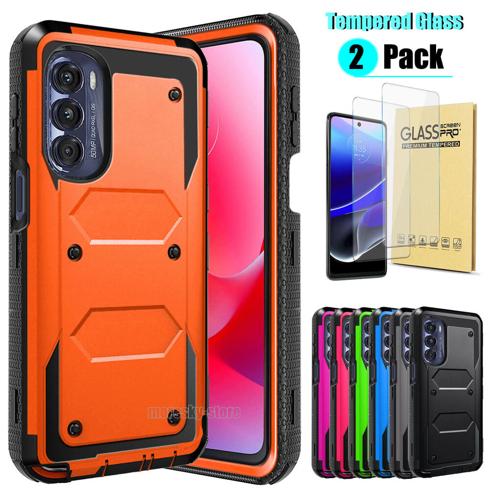 For Moto G Stylus (2022) Case Slim Shockproof Cover + Tempered Screen Protector
