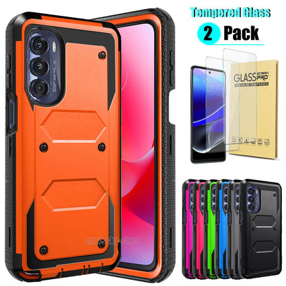 For Moto G Stylus (2022) Case Slim Shockproof Cover + Tempered Screen Protector
