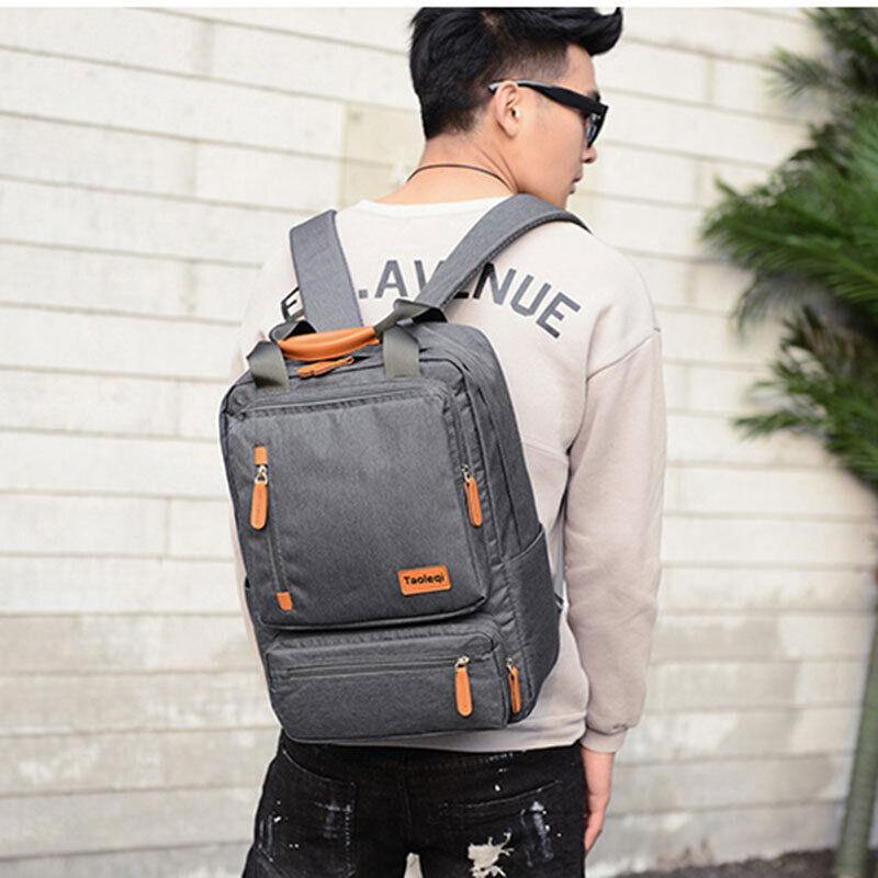 Business Backpack Men Light 15 inch Laptop Bag Oxford Cloth Lady Backpack Gray