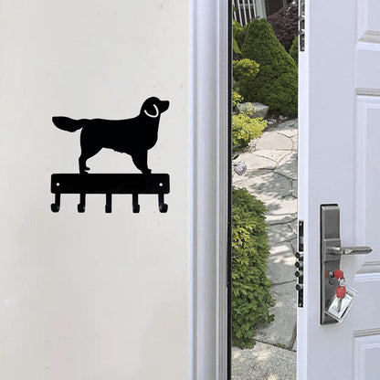 Golden Retriever - Key Rack & Dog Leash Hanger- 6inch/9 inch Wide Metal Wall Art