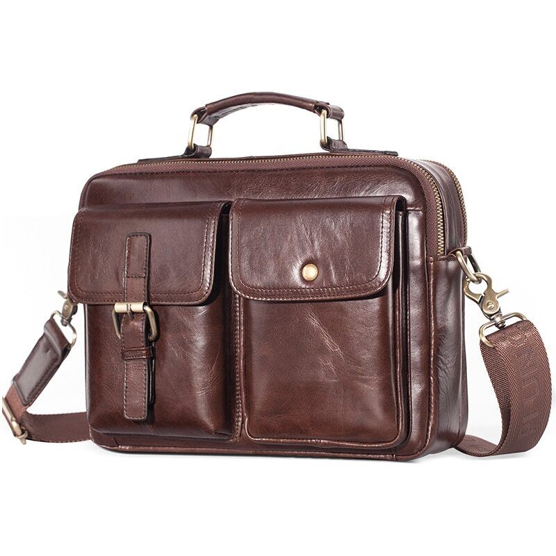Cowhide Leather Bag Men Leather Handbag Shoulder Bag Men Office