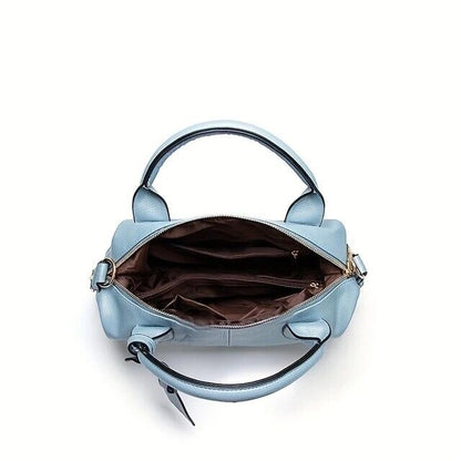 Women's Leather Shoulder Bag Satchel Crossbody Messenger Bag Blue Elegant Gift