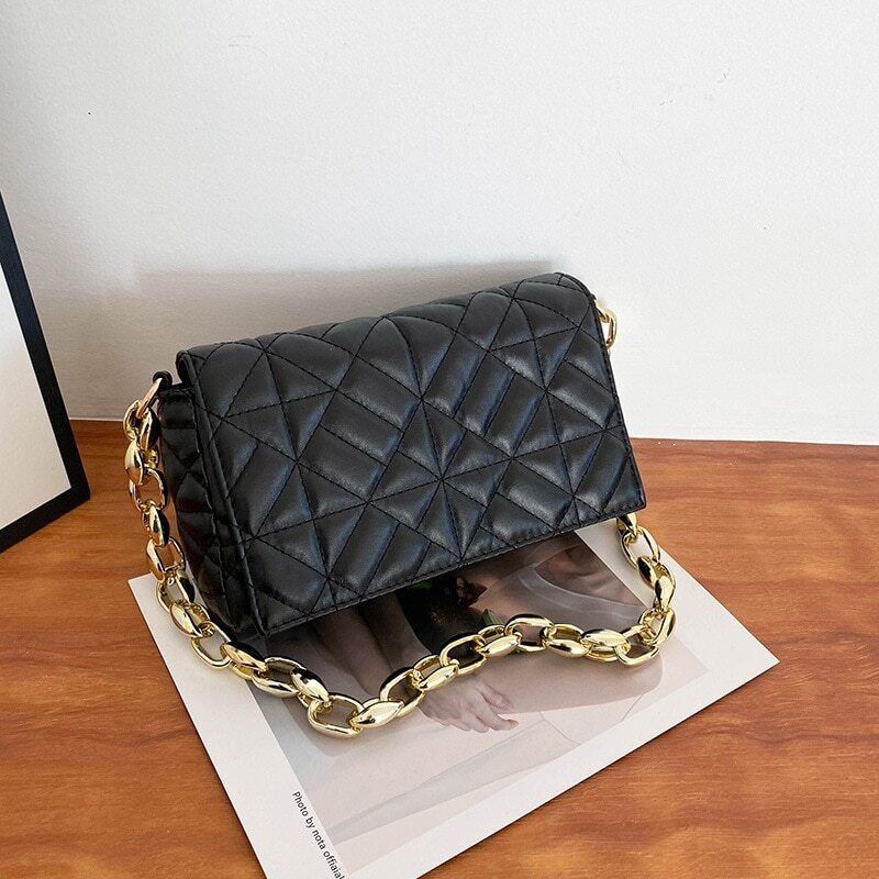 Shoulder Bag Thick Chain Underarm Bags Women Handbags Purses Ladies Crossbody