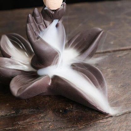 Buddha Hand Incense Holder Lotus Incense Burner for Cones Household Decoraton
