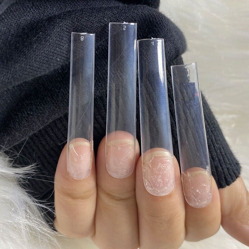 Fake Nail Tips Plastic 3XL Extra Long Stiletto Acrylic Full Manicure Tool 240Pcs