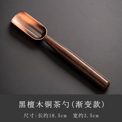 Sandalwood Copper Tea Spoon Tea Set Accessories Alloy Shovel Head Tea Collector