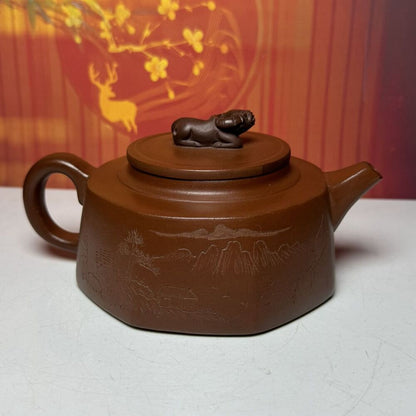 Chinese Yixing Purple Clay Teapot Tea Set Pot Zisha Ceramic Cute Decor Figurine