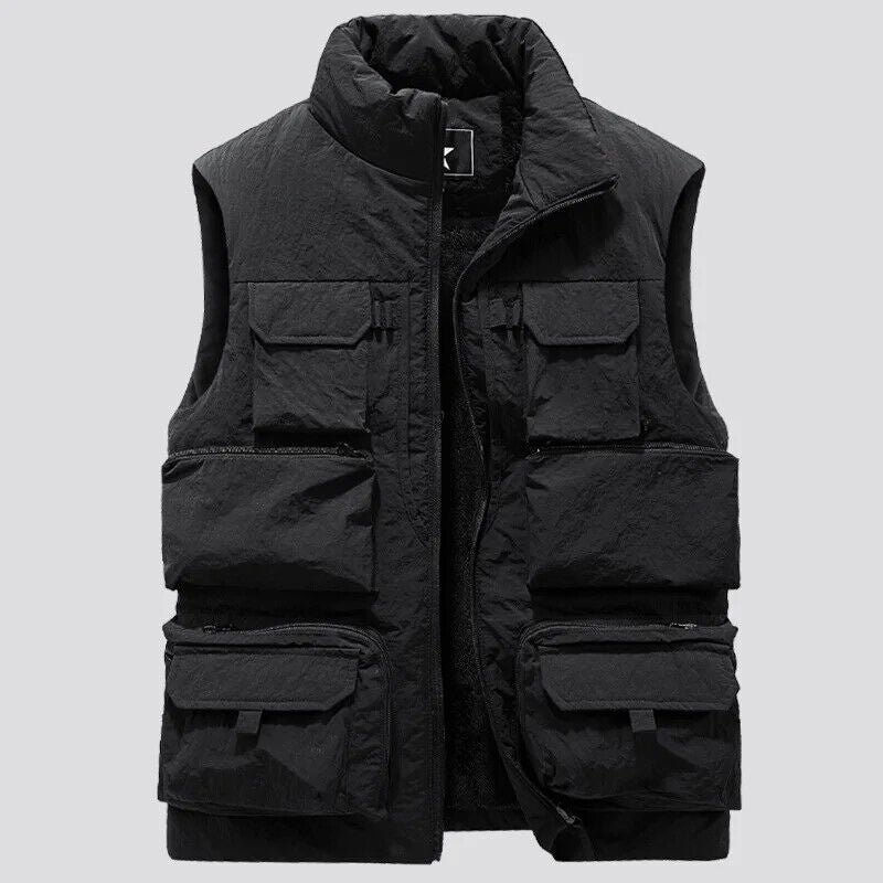 Men's Vest Coat Sleeveless Jacket Waistcoat Workwear Tops Cargo Vest Windbreaker