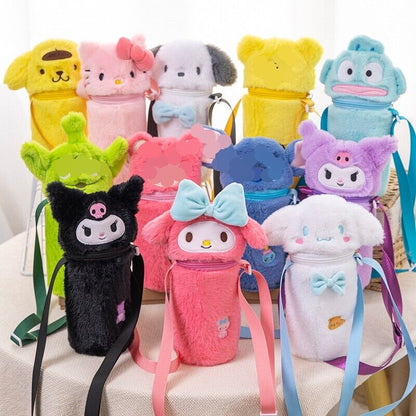 Kuromi My Melody Cinnamoroll Water Bottle Cup Shoulder Bag Pochacco Crossbody