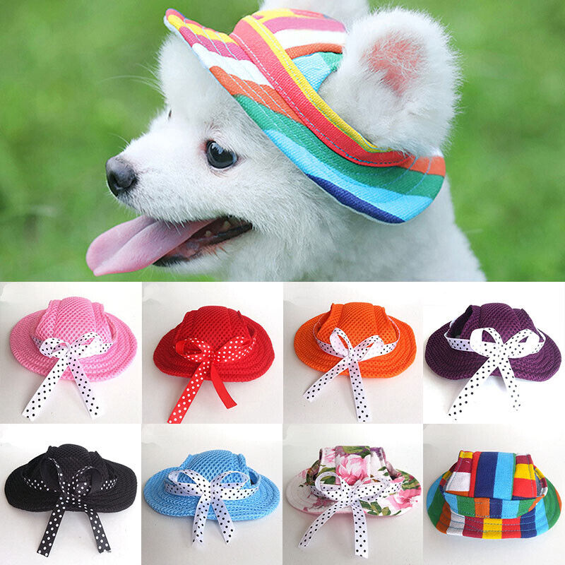 Dog Cat Cute Baseball Cap Outdoor Sunshade Hat Ear Holes Headgear Pet Supplies