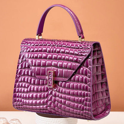 Real Leather Women's Handbag, Crocodile Embossed Party/Cocktail Shoulder Bag