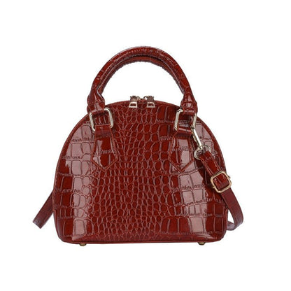 Retro Synthetic Leather Crossbody Bag Pattern Shoulder Bags Shell Shaped Purse