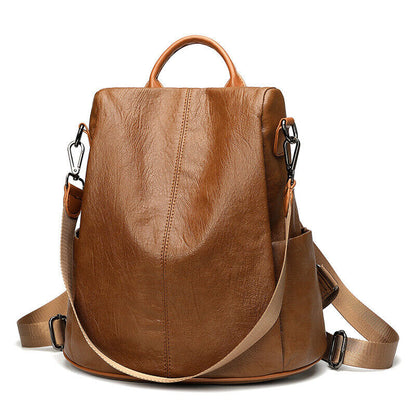 Ladies Leather Backpack Purse Anti-Theft Rucksack Travel Bag Satchel