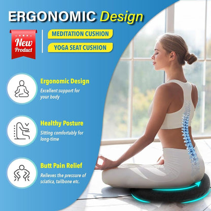 Floor Pillow Cushion Comfortable Meditation Yoga Ergonomic Memory Foam Seat Gift