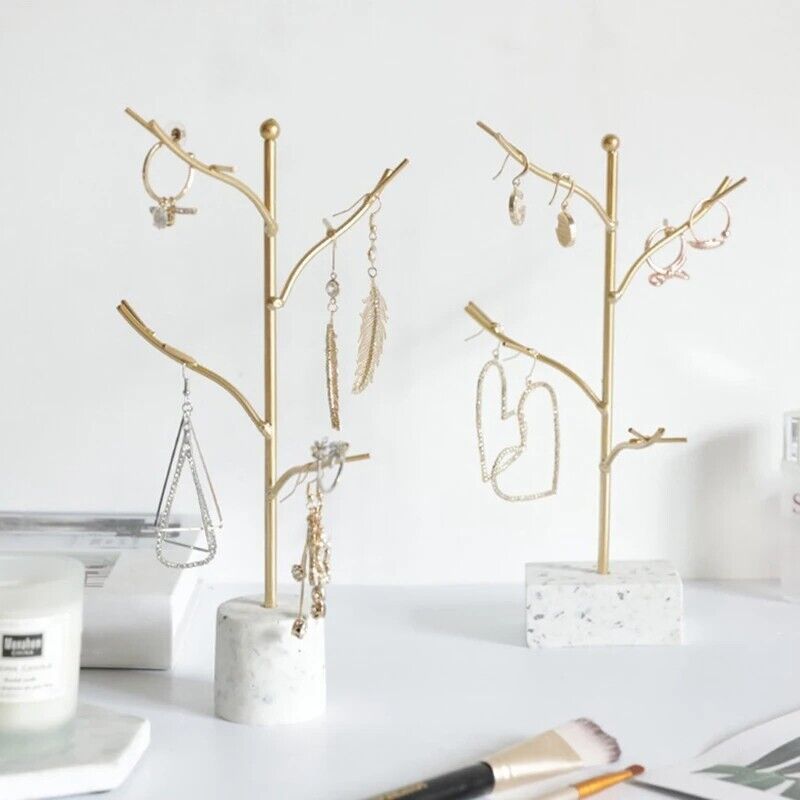 Jewelry Display Storage Rack Earrings Necklace Bracelet Ring Holders 22.5x12x4cm