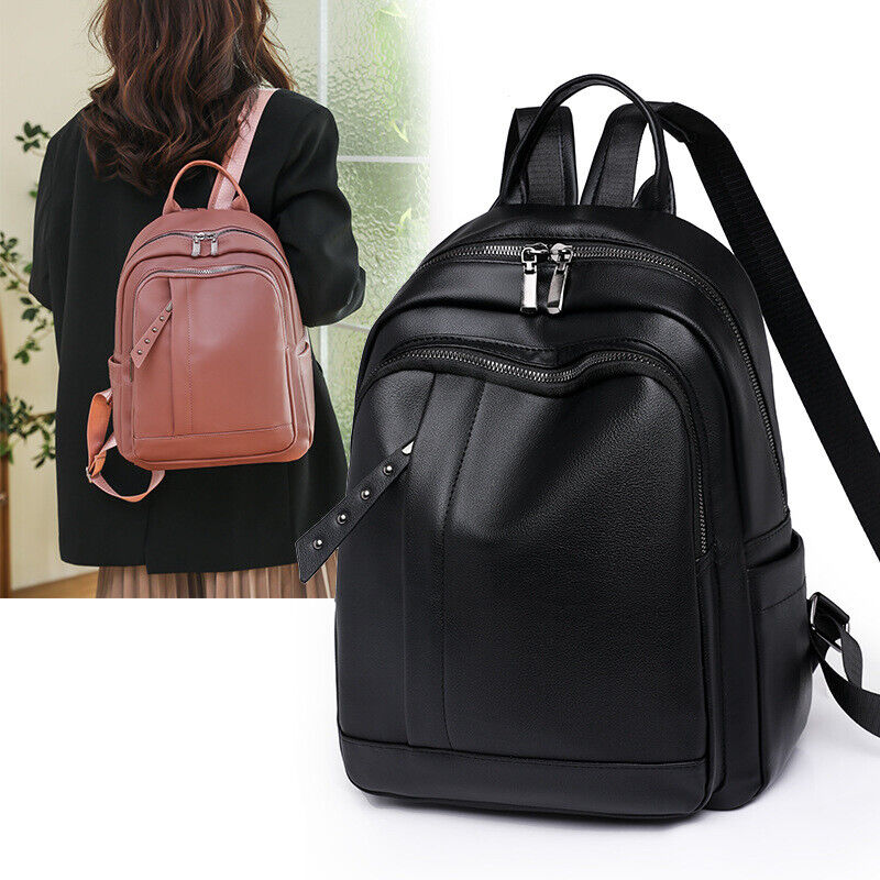 Women Ladies Backpack Purse PU Leather Zipper Bags Casual Backpacks Shoulder Bag