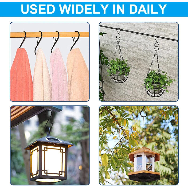 Hanging Hooks 10-100Pcs Metal S-Shaped Hanger Heavy Duty Clasp Pot Storage Rack