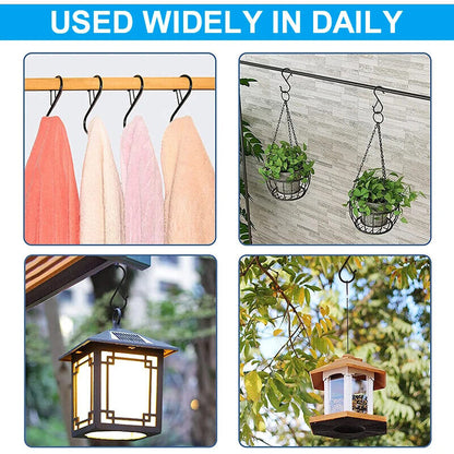 Hanging Hooks 10-100Pcs Metal S-Shaped Hanger Heavy Duty Clasp Pot Storage Rack