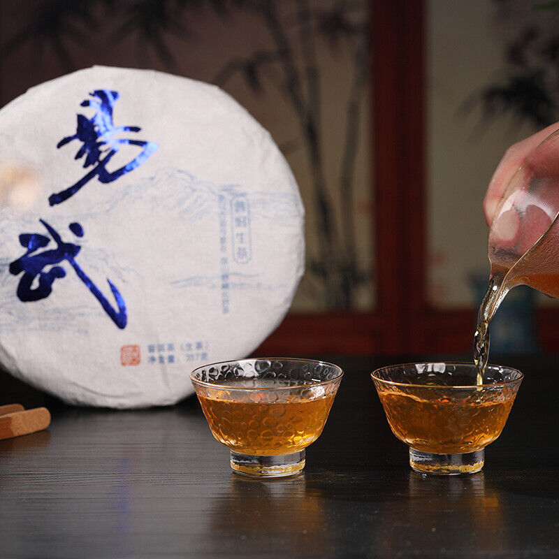 357g Yunnan Pu'er Tea Yiwu Ancient Tree Pu'er Raw Tea Cake with Orchid Aroma