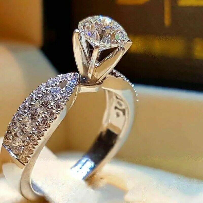 Anillos Sortijas 14k Argollas De Compromiso Matrimonio Oro Plata 925 Para Mujer