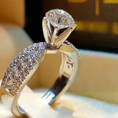 Anillos Sortijas 14k Argollas De Compromiso Matrimonio Oro Plata 925 Para Mujer