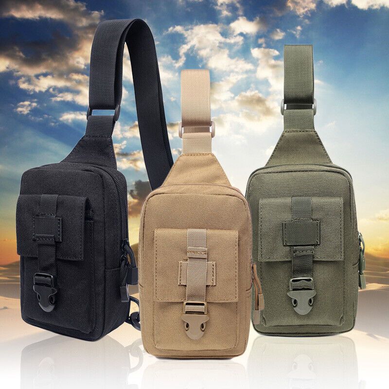 Men's Tactical Military Shoulder Bag Molle Chest Pack Messenger Bags Sling Pack