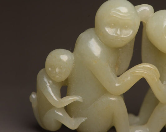 Chinese Natural Hetian Jade Carving Monkey Statue Nice Sculpture Art Collection