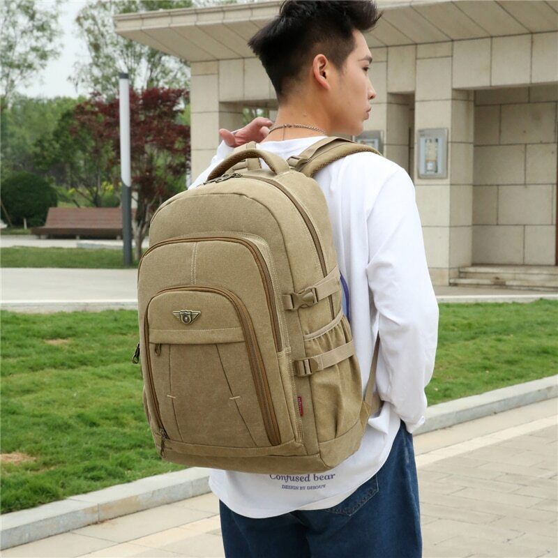 Laptop Canvas Backpack Men's Travel School Shoulder Bags Rucksack Backpacks