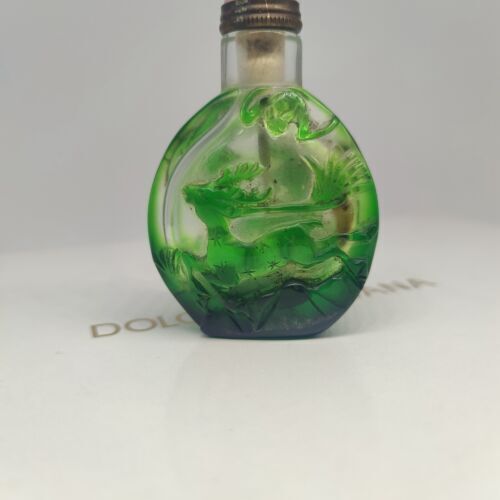 Collections Beijing Chinese Glass Snuff Bottle Carved Deer Moose Reindeer Statue