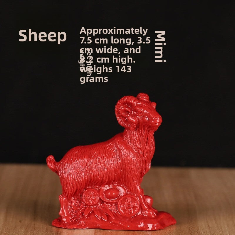 1Pc Cinnabar Handcarved Twelve Chinese Zodiac Tea Pet Amulet Home Decoration