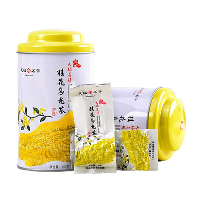 天福茗茶 桂花乌龙茶100g/罐 Chinese Tea Osmanthus Oolong Tea乌龙茶茶叶浓香桂花花茶 烏龍茶華人功夫茶scented Tea