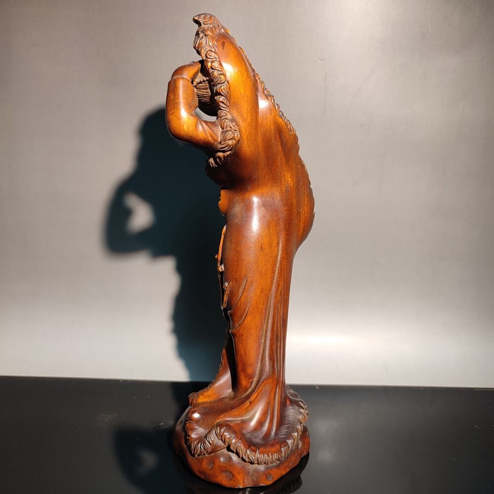vintage boxwood beauty figurine sexy Gift girl Dream carving national dance rare
