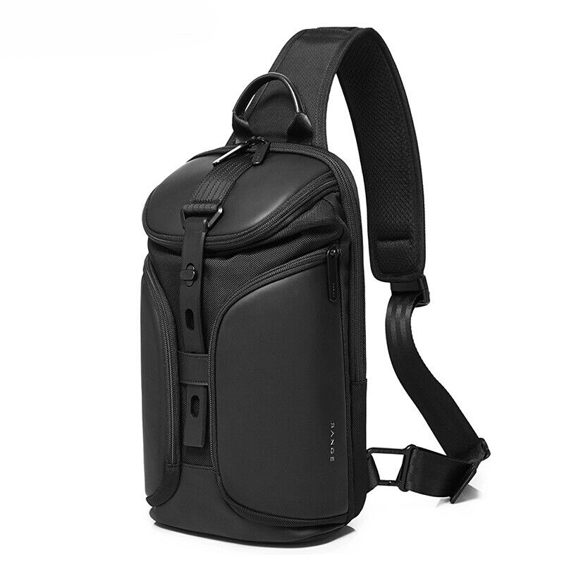 Sling Backpack Oxford cloth Waterproof Black Crossbody Bag Outdoor Sport Bags