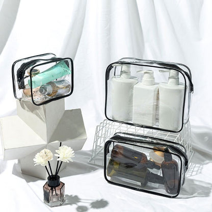 Transparent Cosmetic S/M/L Bag Zipper Clear Makeup Bags Travel Organizer Storage